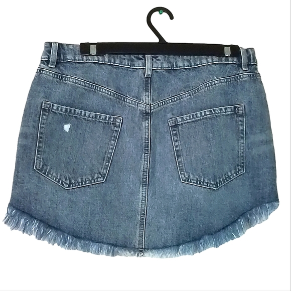 GARAGE DENIM WOMENS L / G BLUE DENIM MIDI SKIRT - Picture 2 of 2